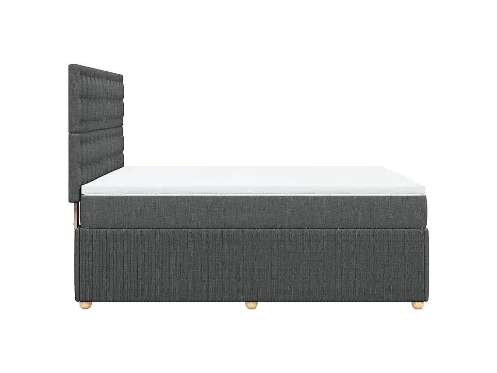 Sommier à lattes de lit avec matelas Gris foncé 140x190cm Tissu