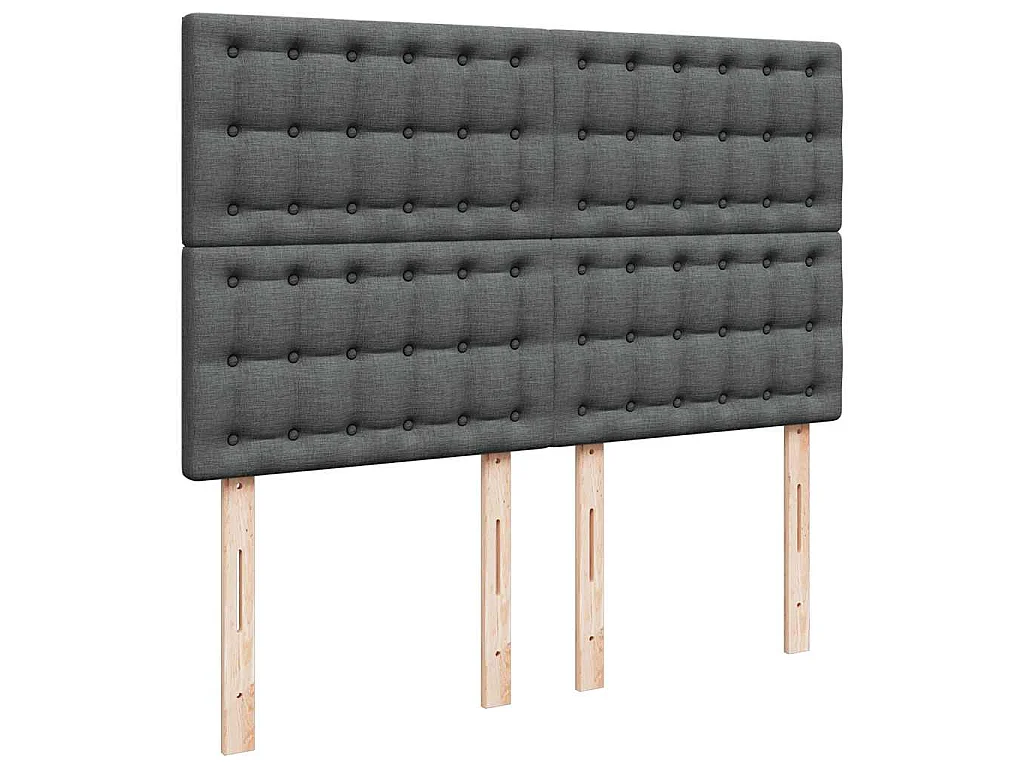 Sommier à lattes de lit avec matelas Gris foncé 140x190cm Tissu