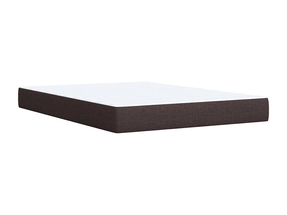 Cama box spring con colchón tela marrón oscuro 140x200 cm