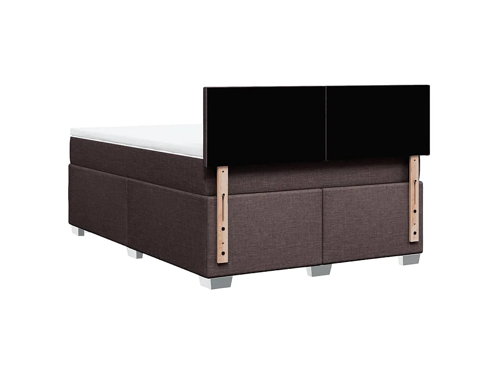 Boxspring met matras stof donkerbruin 140x200 cm