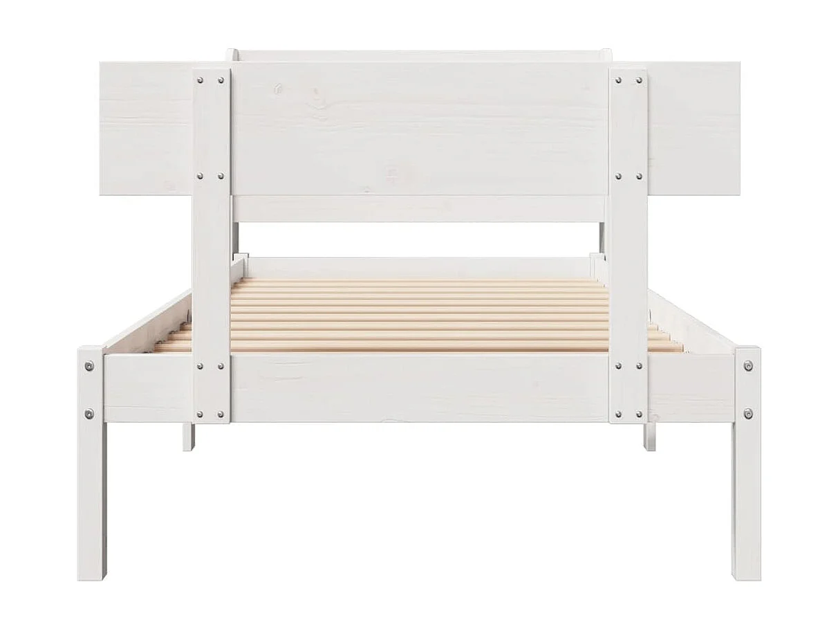 Bedframe zonder matras massief grenenhout wit 140x200 cm