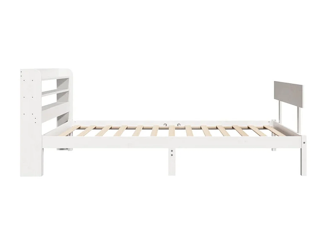 Bedframe zonder matras massief grenenhout wit 140x200 cm