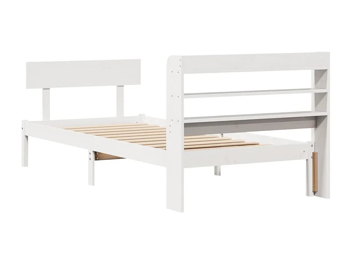 Bedframe zonder matras massief grenenhout wit 140x200 cm