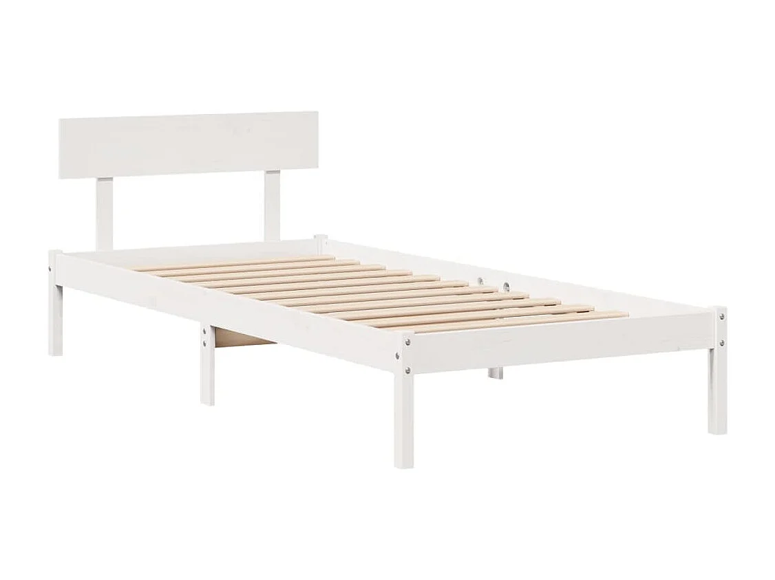Bedframe zonder matras massief grenenhout wit 140x200 cm