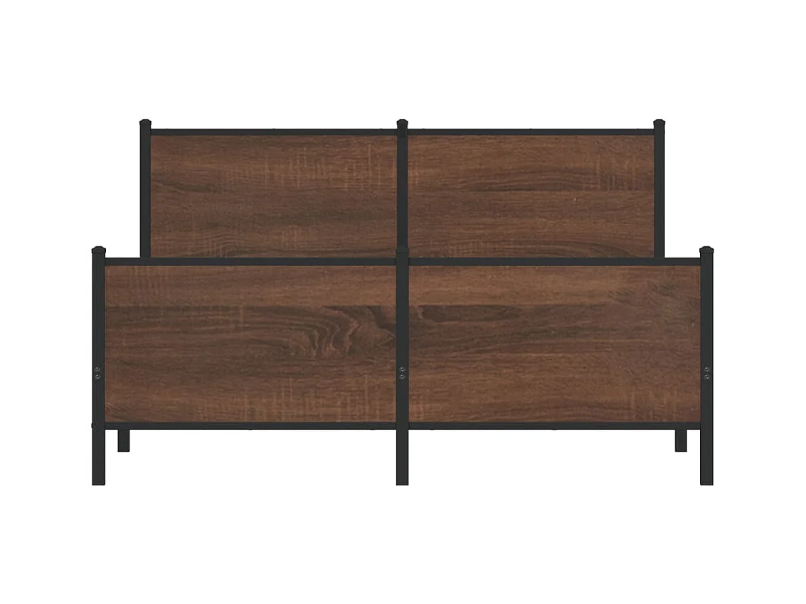 Giroletto senza Materaso in Metallo Rovere Marrone 160x200 cm