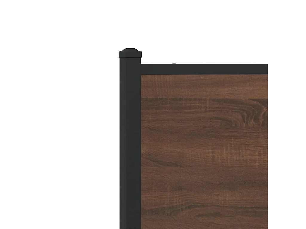 Cadre de lit en métal sans matelas chêne marron 160x200 cm