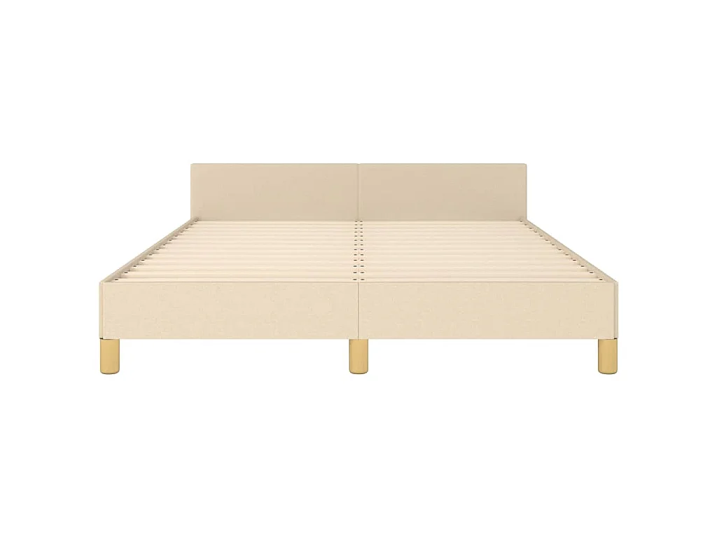 Cadre de lit sans matelas crème 140x200 cm tissu
