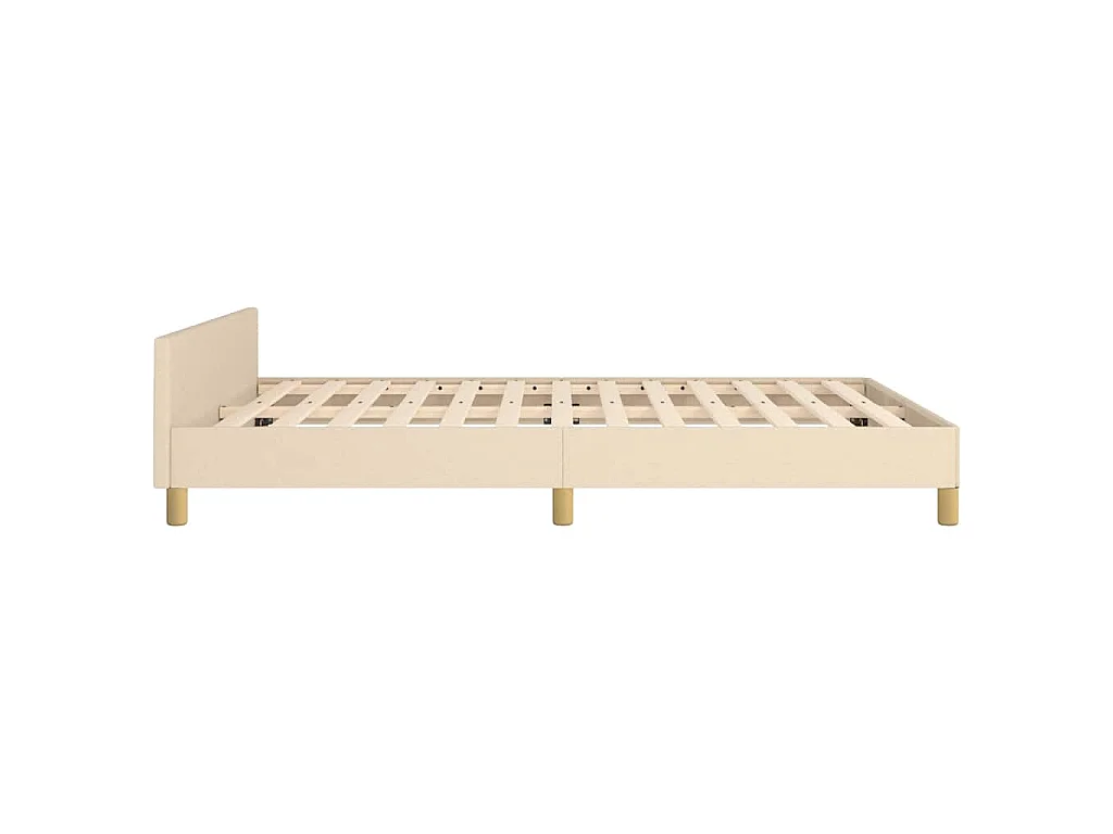 Cadre de lit sans matelas crème 140x200 cm tissu
