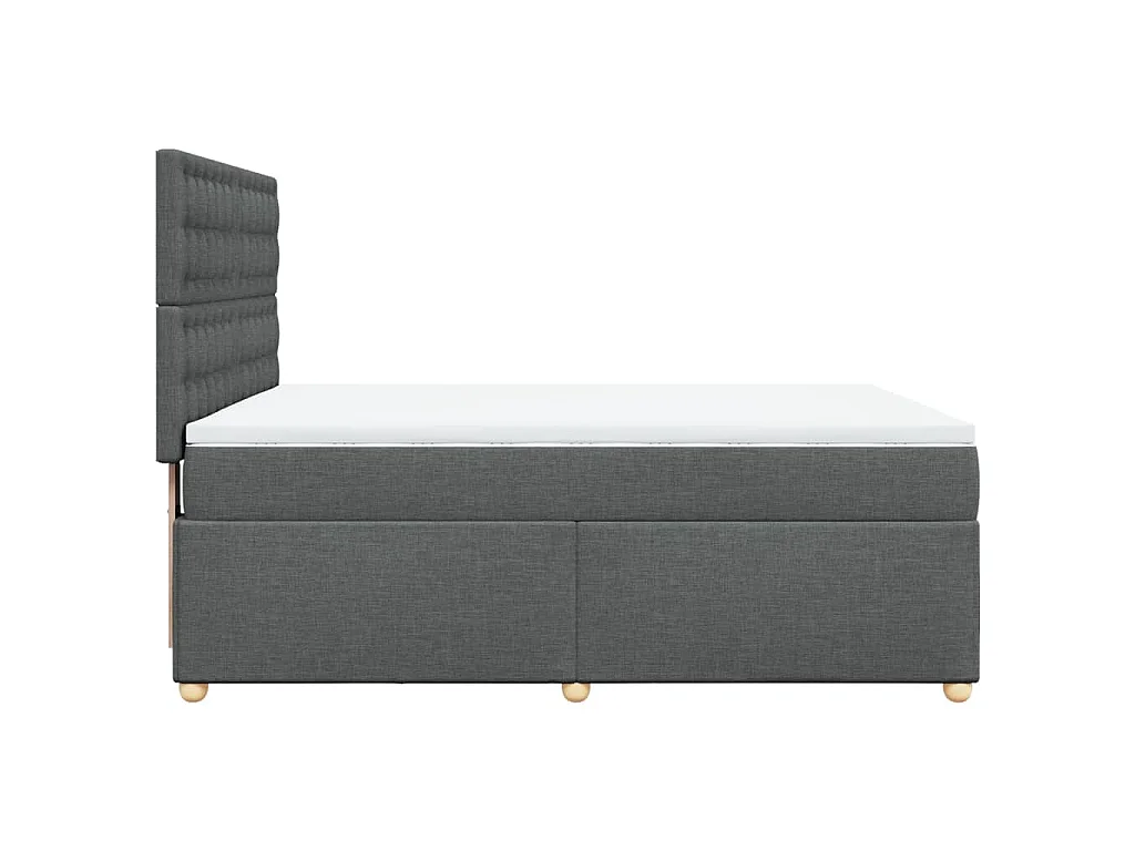 Giroletto a Molle con Materasso Grigio Scuro 140x190 cm Tessuto