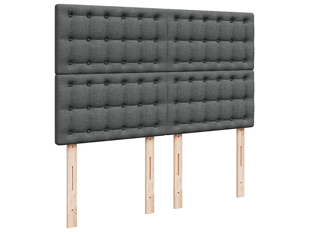 Giroletto a Molle con Materasso Grigio Scuro 140x190 cm Tessuto