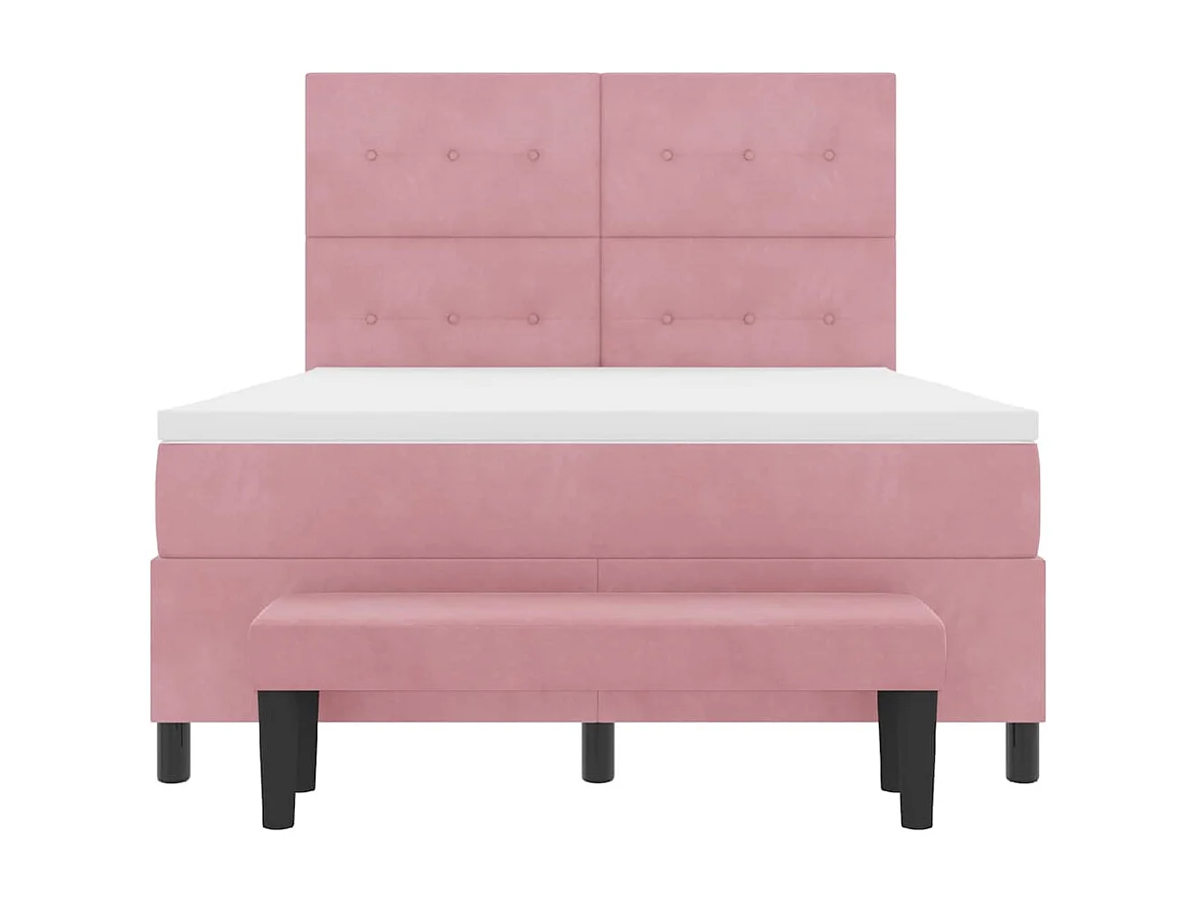 Lit à ressorts avec matelas Rose 160 x 200 cm Velours
