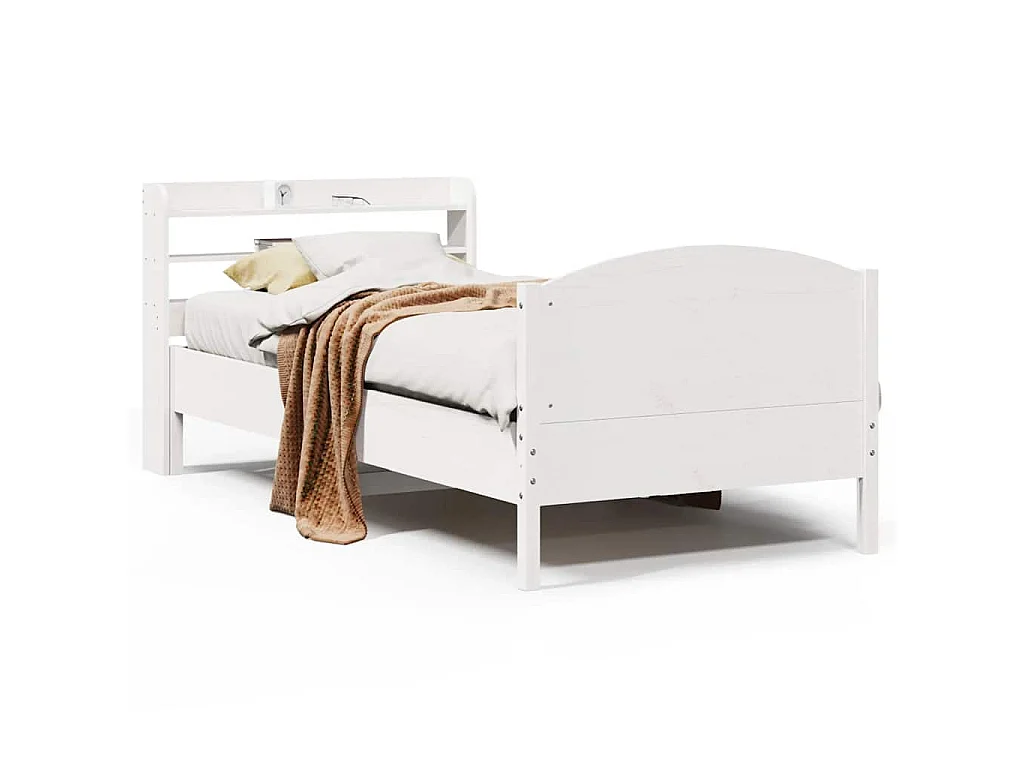 Bedframe zonder matras massief grenenhout wit 140x200 cm