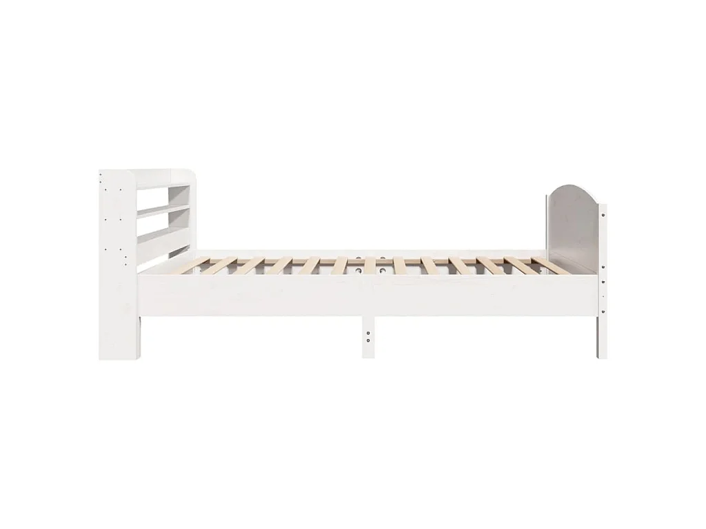 Bedframe zonder matras massief grenenhout wit 140x200 cm