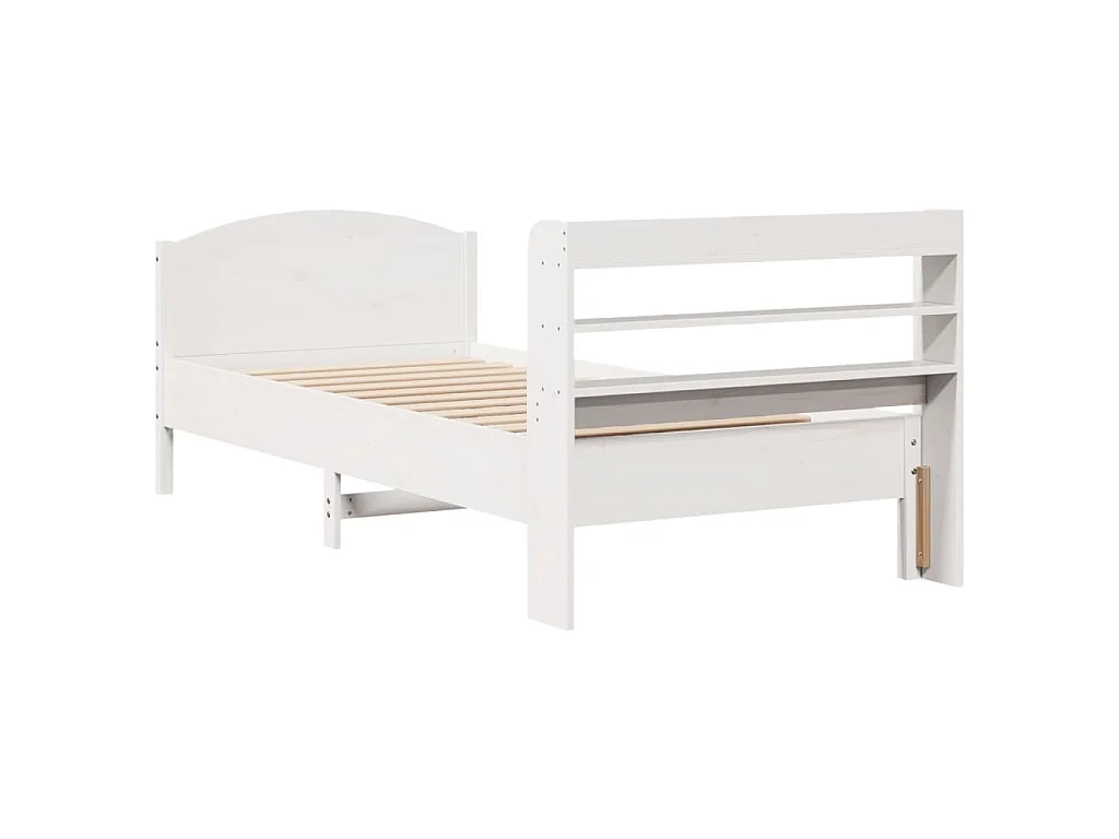 Bedframe zonder matras massief grenenhout wit 140x200 cm