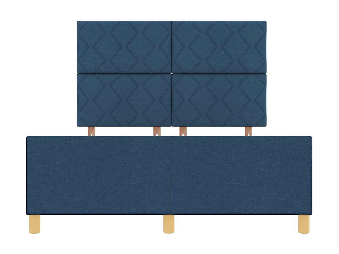 Cadre de lit avec tête de lit Bleu 140 x 200 cm tissu