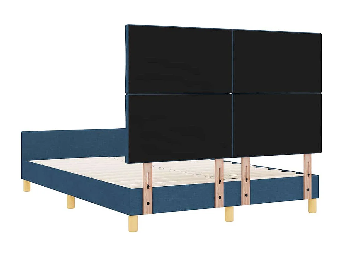 Cadre de lit avec tête de lit Bleu 140 x 200 cm tissu