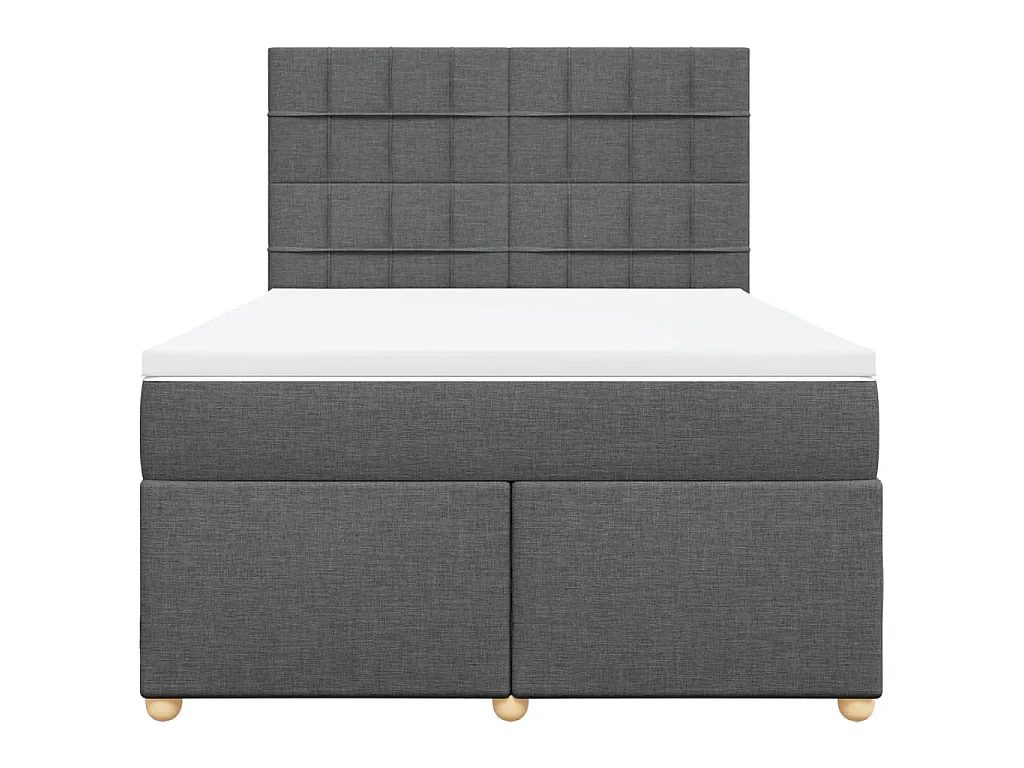 Sommier à lattes de lit avec matelas Gris foncé 140x200cm Tissu
