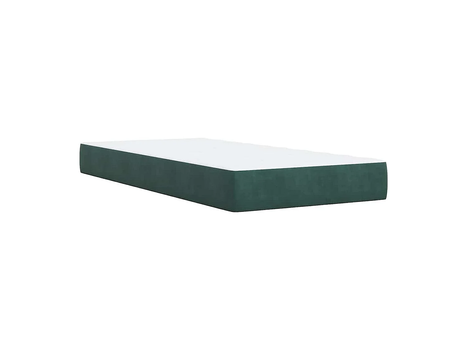 Cama box spring con colchón terciopelo verde oscuro 90x200 cm