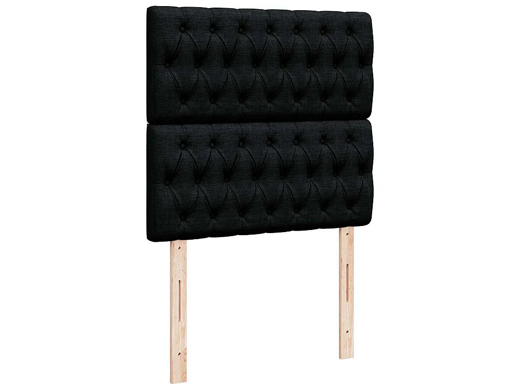 Ottoman-Bett mit Matratze Schwarz 100x200 cm Stoff