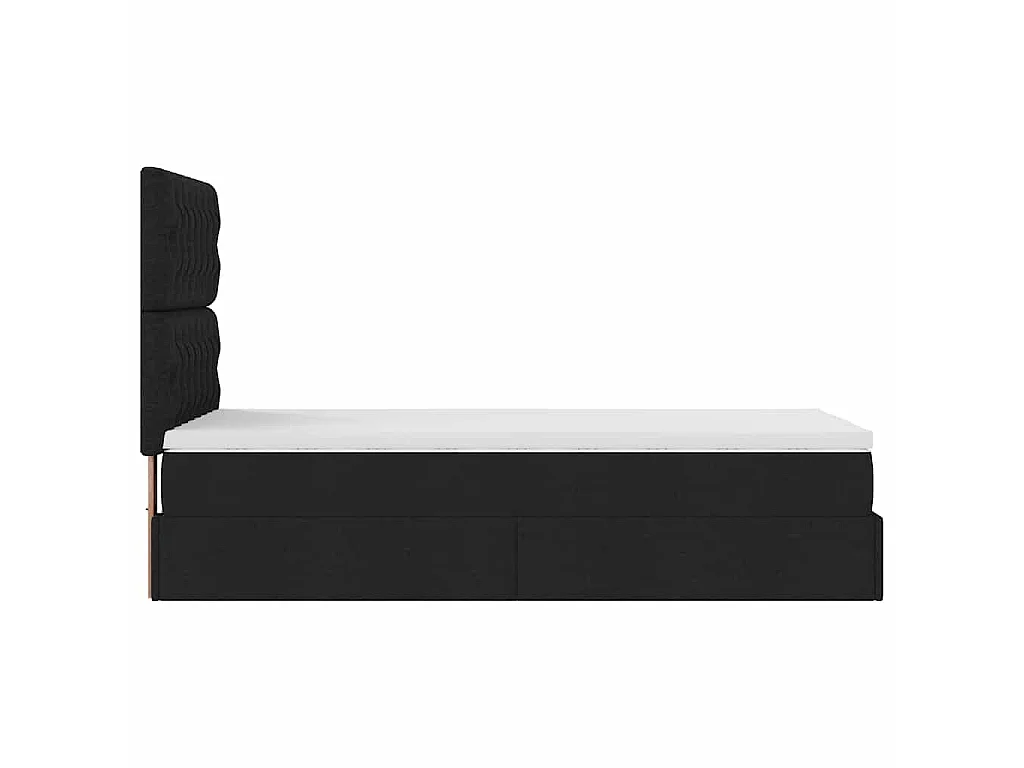 Ottoman-Bett mit Matratze Schwarz 100x200 cm Stoff