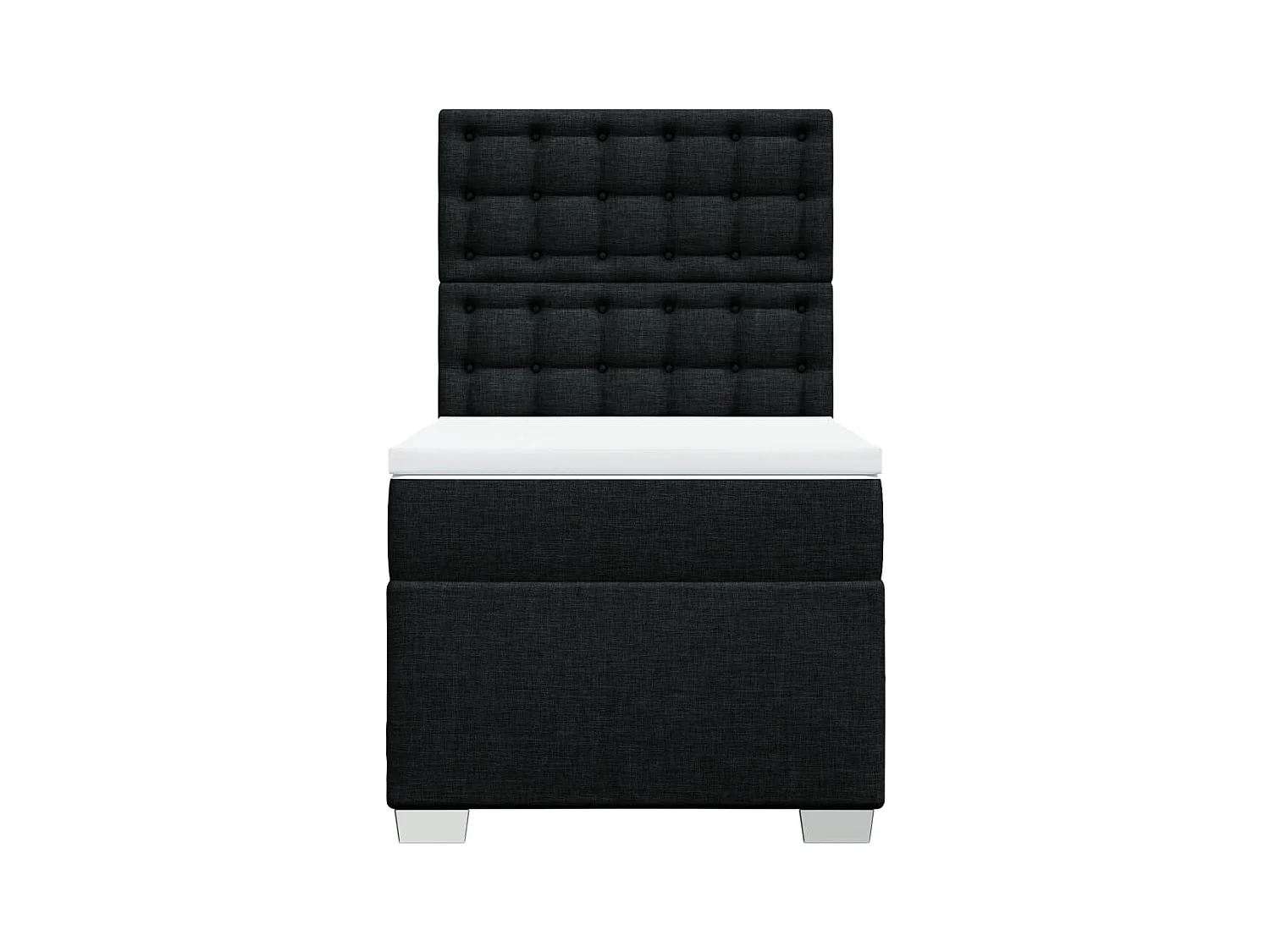 Cama com molas/colchão 90x200 cm tecido preto