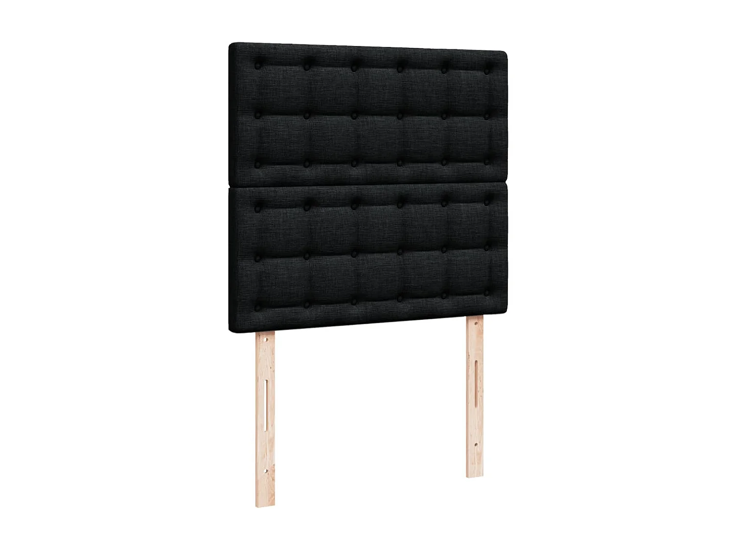 Cama box spring con colchón tela negro 90x200 cm