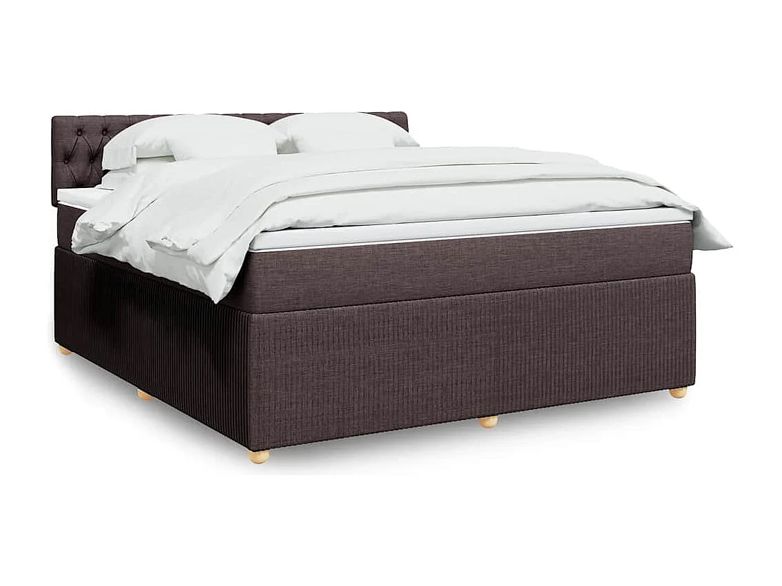 Giroletto a Molle con Materasso Marrone Scuro 180x200cm Tessuto
