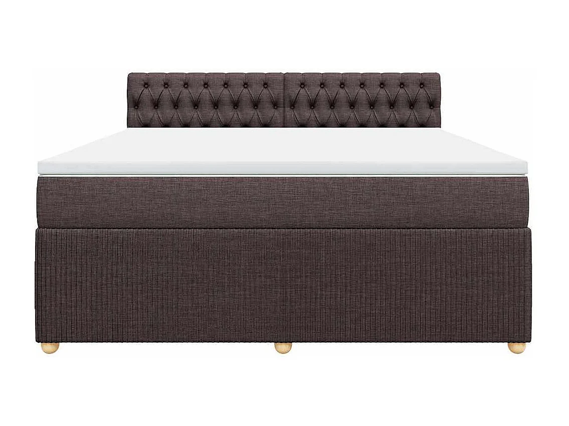 Giroletto a Molle con Materasso Marrone Scuro 180x200cm Tessuto