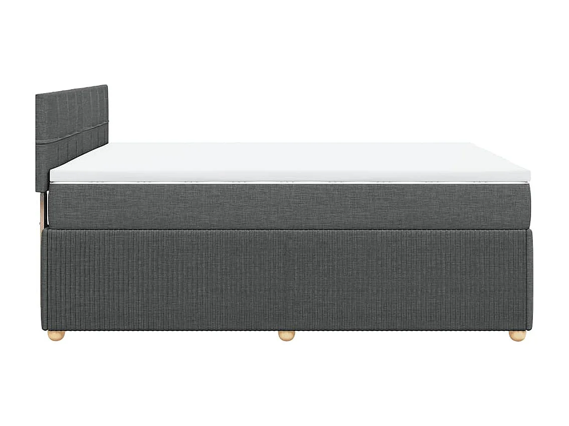 Sommier à lattes de lit avec matelas Gris foncé 140x190cm Tissu
