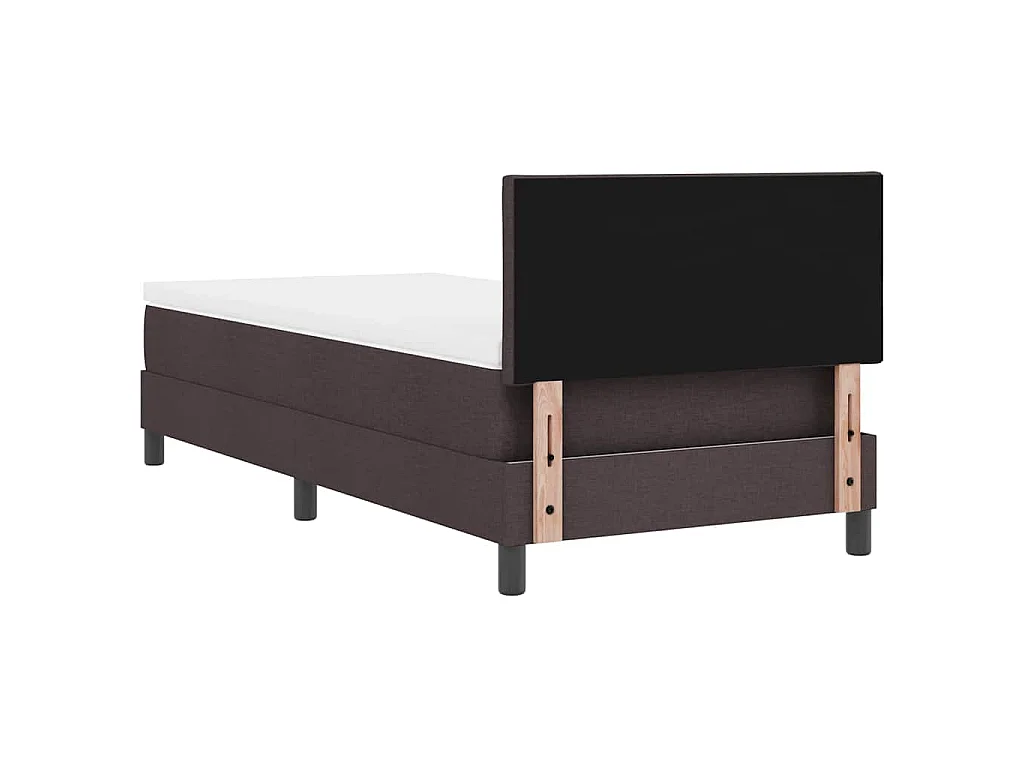 Boxspring bed met kussen Donkerbruin 90 x 200 cm Stof