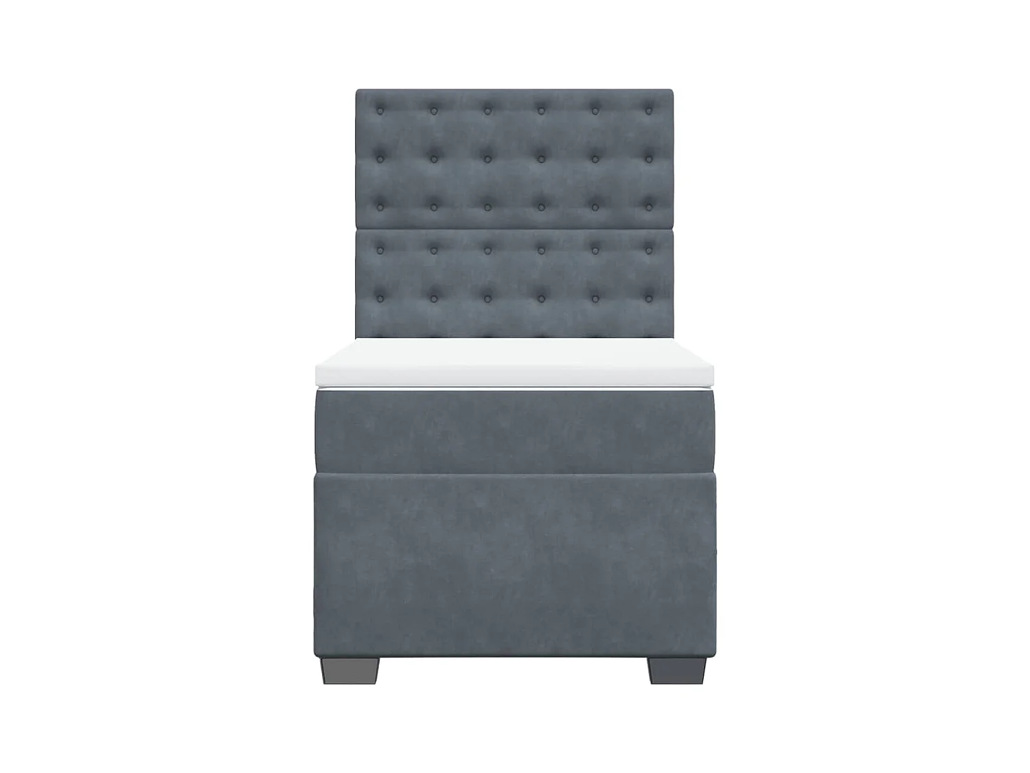 Sommier à lattes de lit et matelas Gris foncé 90x200 cm Velours