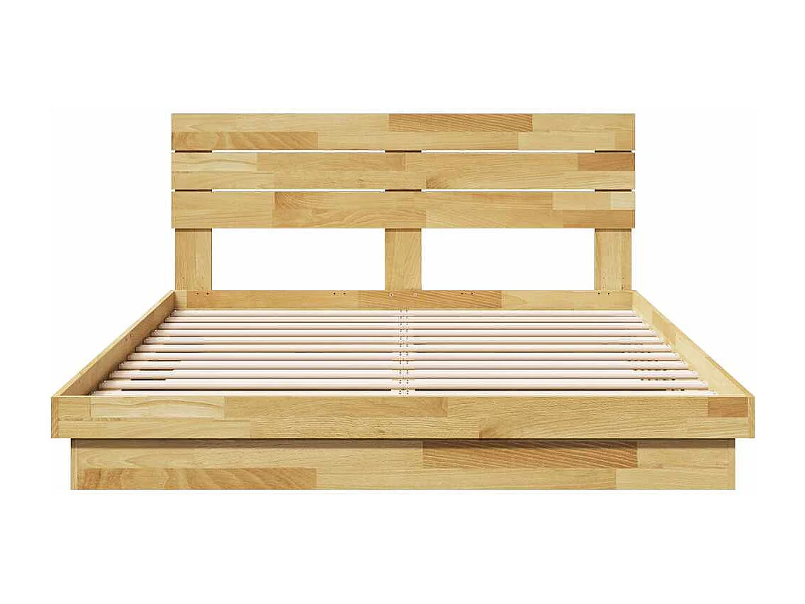 Bedframe hoofdeinde zonder matras 150x200 cm massief hout eiken