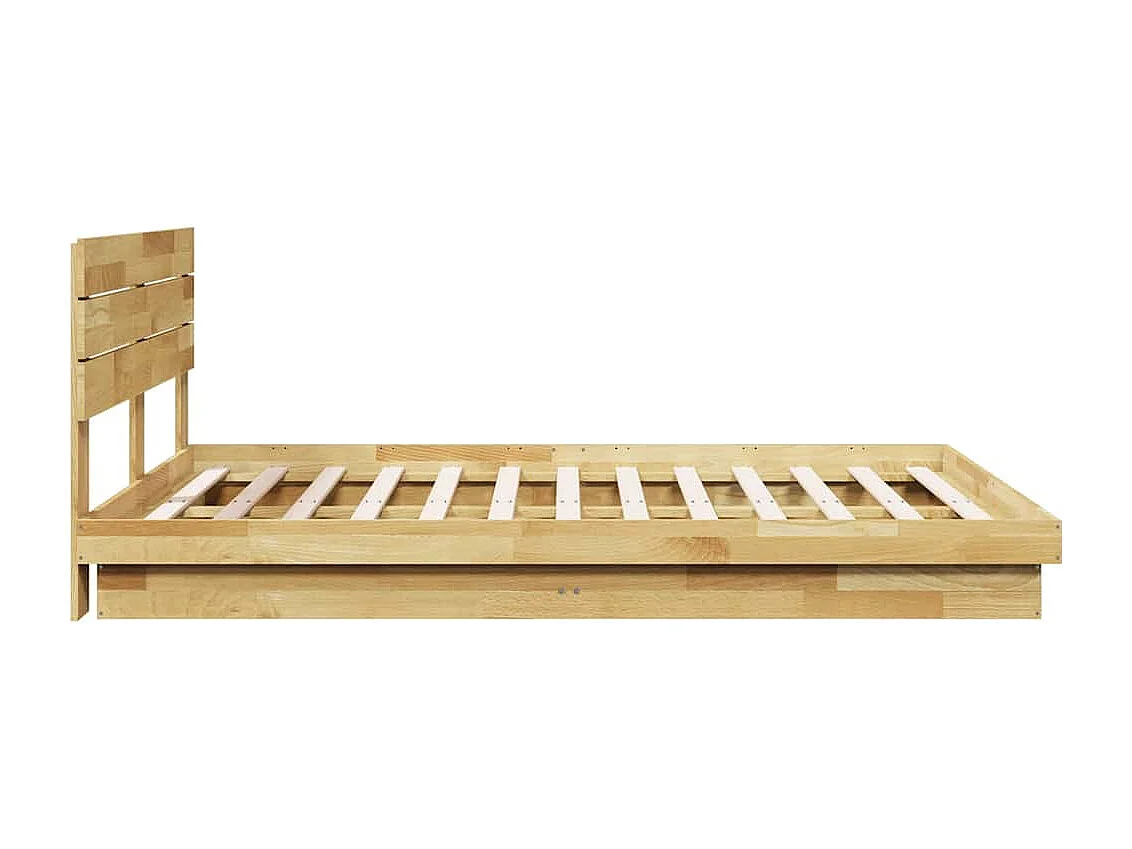 Bedframe hoofdeinde zonder matras 150x200 cm massief hout eiken