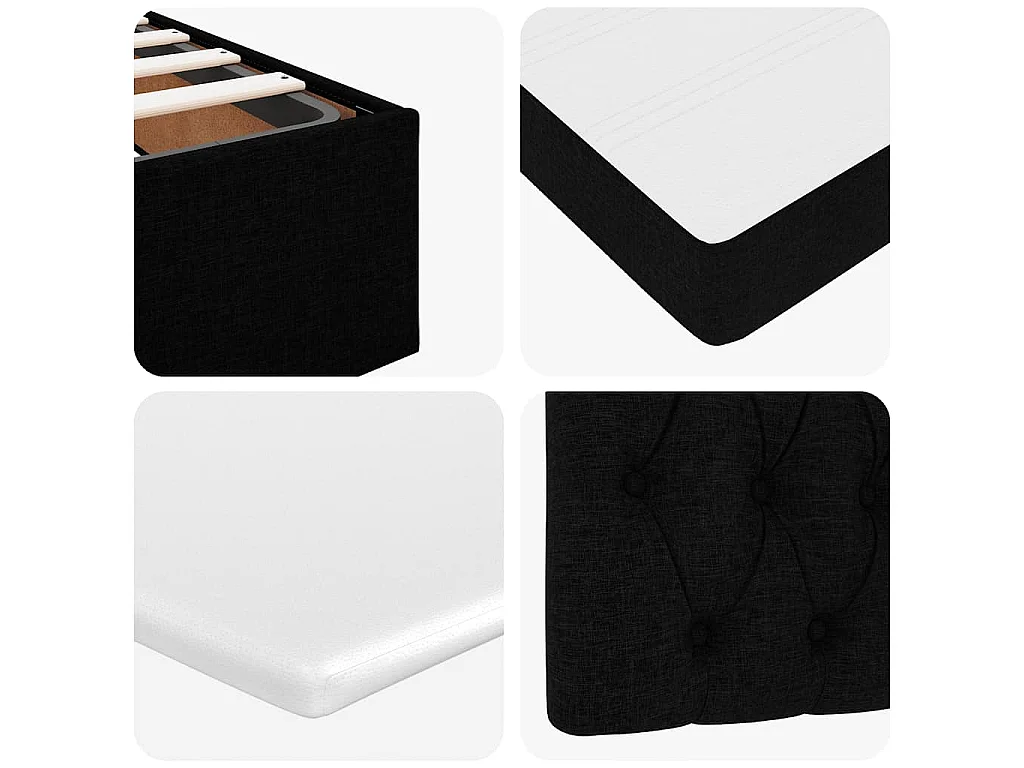 Ottoman bed met matras 180x200cm stof zwart
