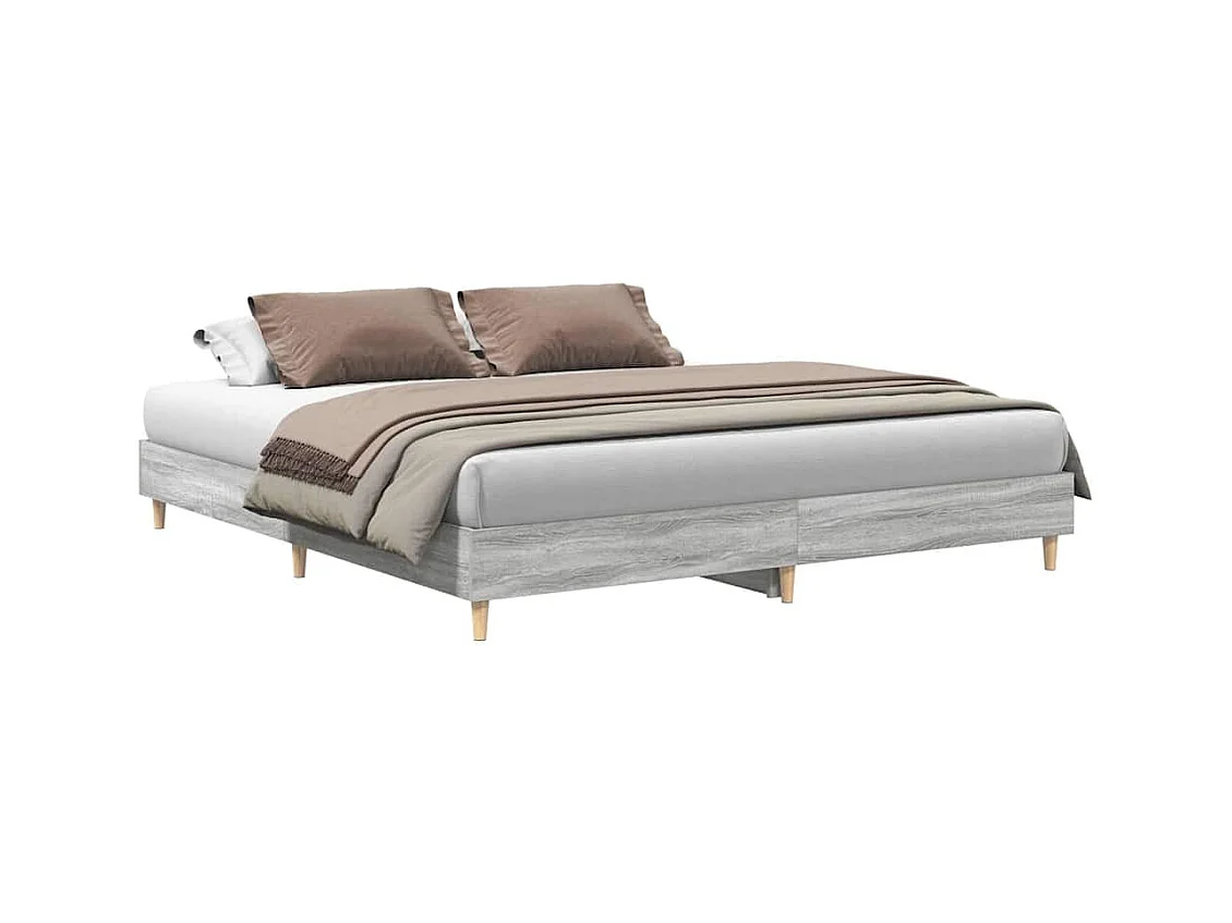 Cadre de lit sans matelas sonoma gris 160x200cm bois ingénierie