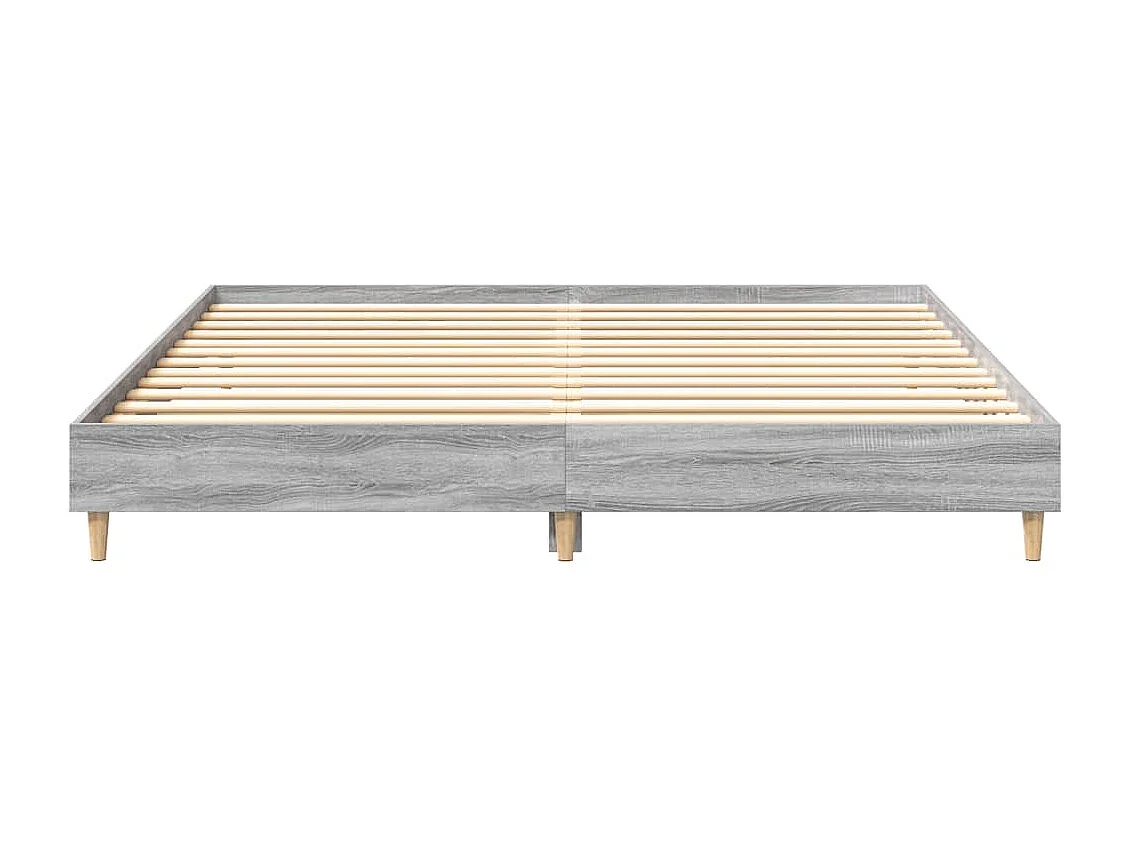 Cadre de lit sans matelas sonoma gris 160x200cm bois ingénierie