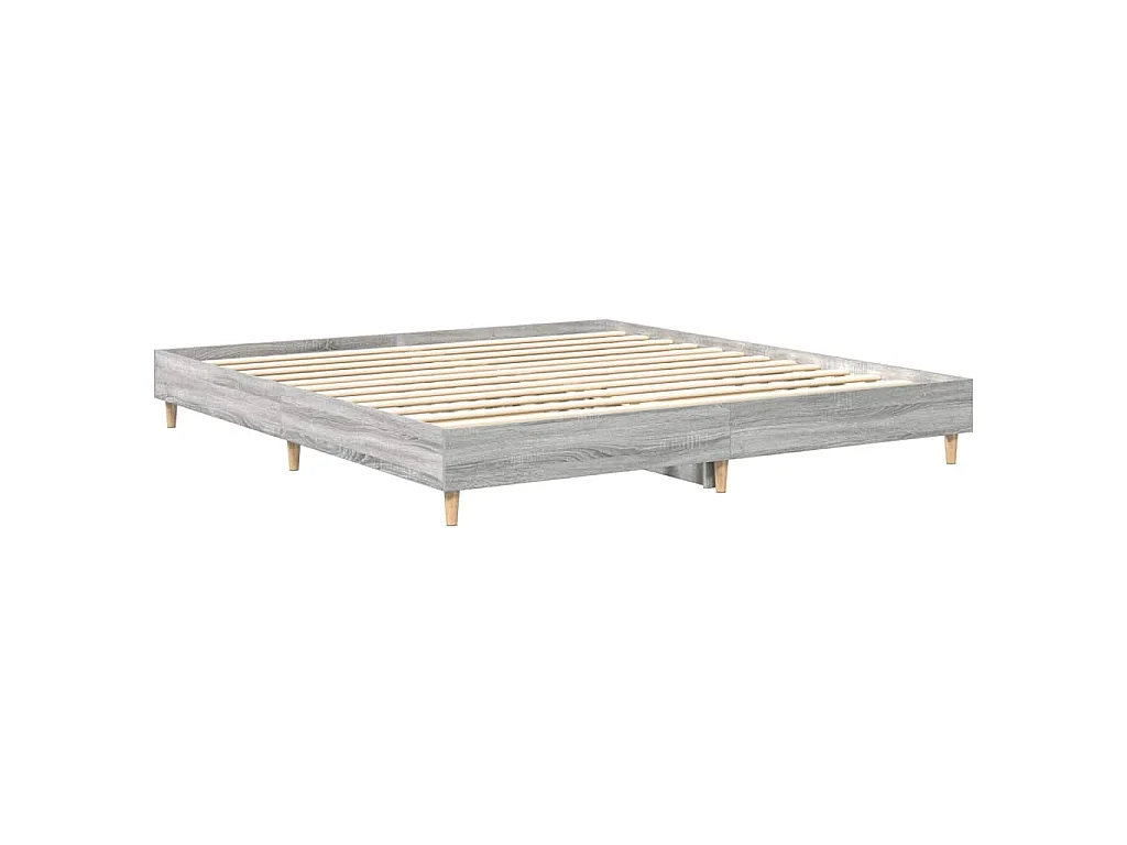 Bettgestell ohne Matratze Grau Sonoma 160x200 cm Holzwerkstoff
