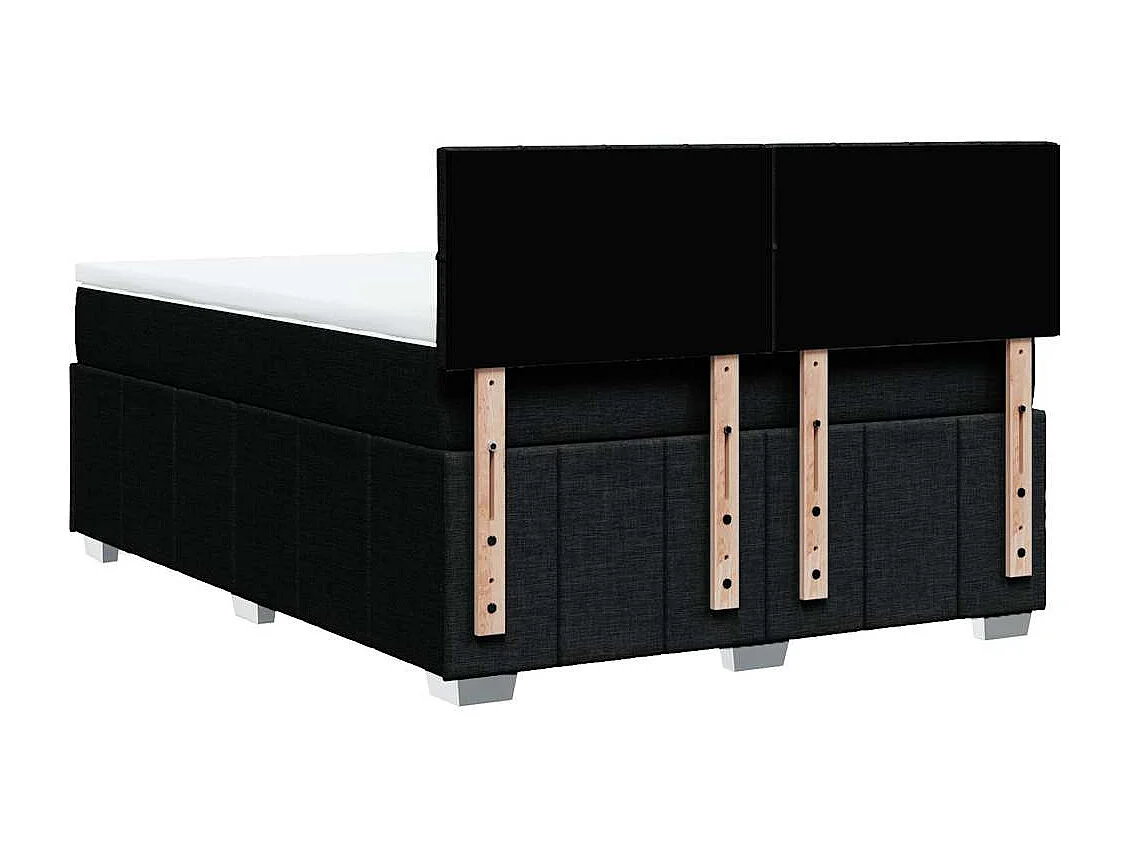 Cama com molas/colchão 140x190 cm tecido preto