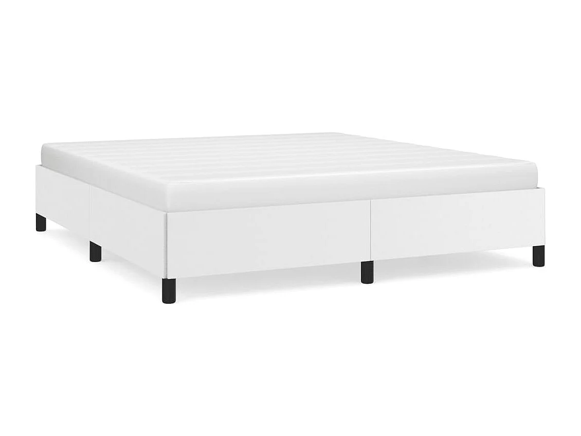 Cadre de lit sans matelas blanc 160x200 cm similicuir
