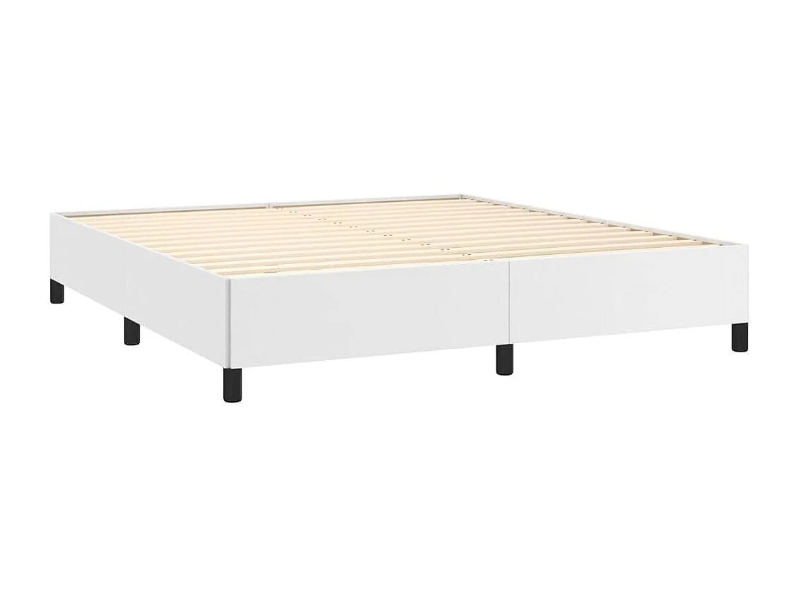 Cadre de lit sans matelas blanc 160x200 cm similicuir