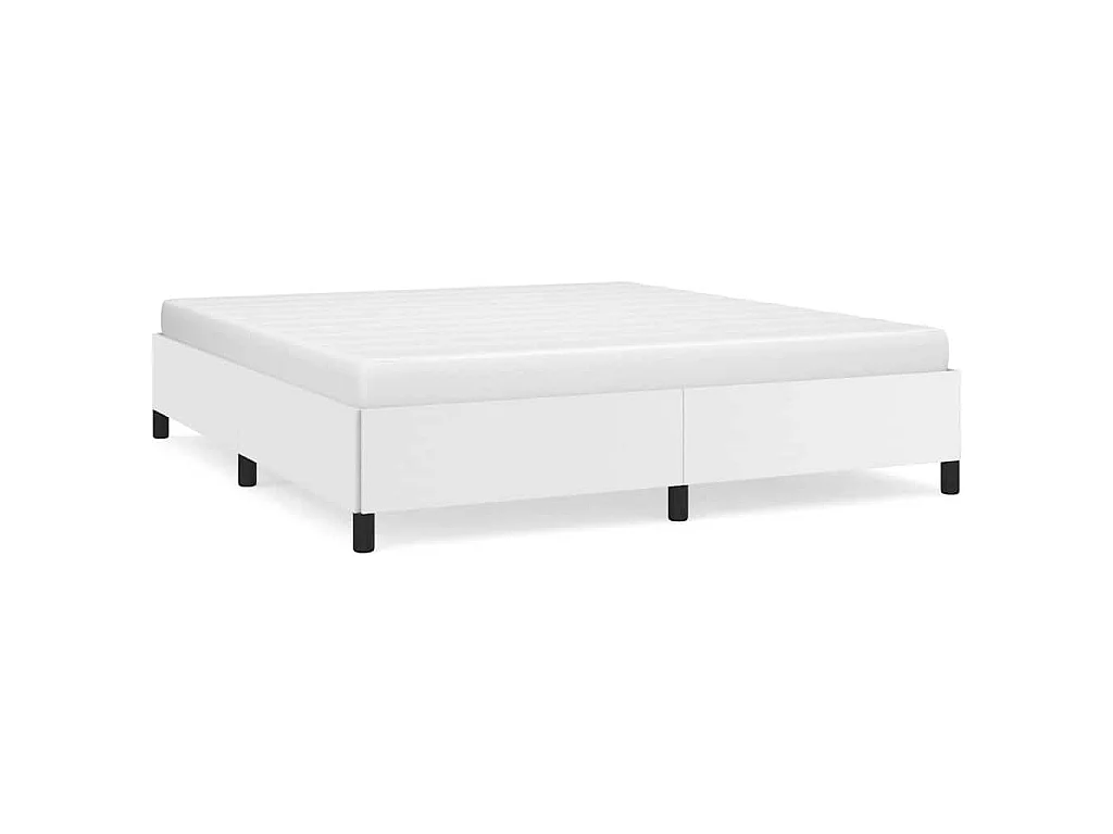 Cadre de lit sans matelas blanc 160x200 cm similicuir