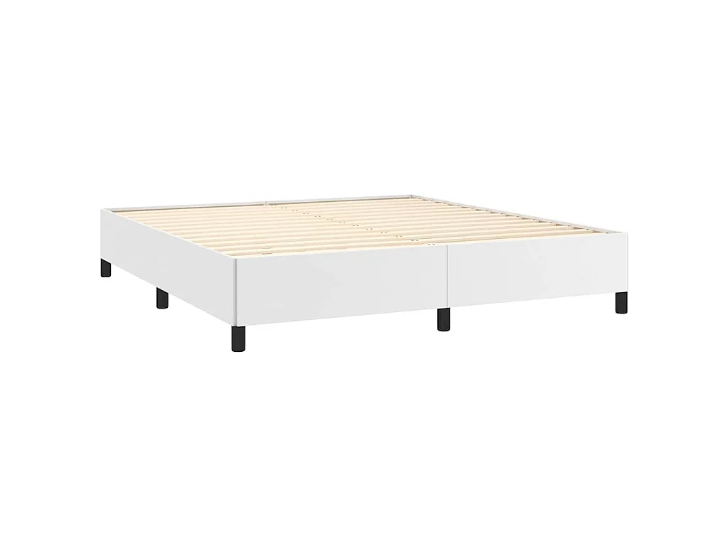 Cadre de lit sans matelas blanc 160x200 cm similicuir