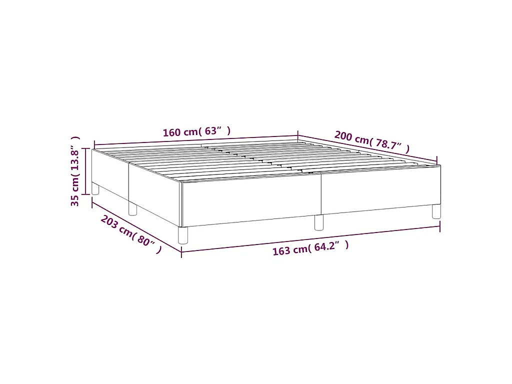 Cadre de lit sans matelas blanc 160x200 cm similicuir