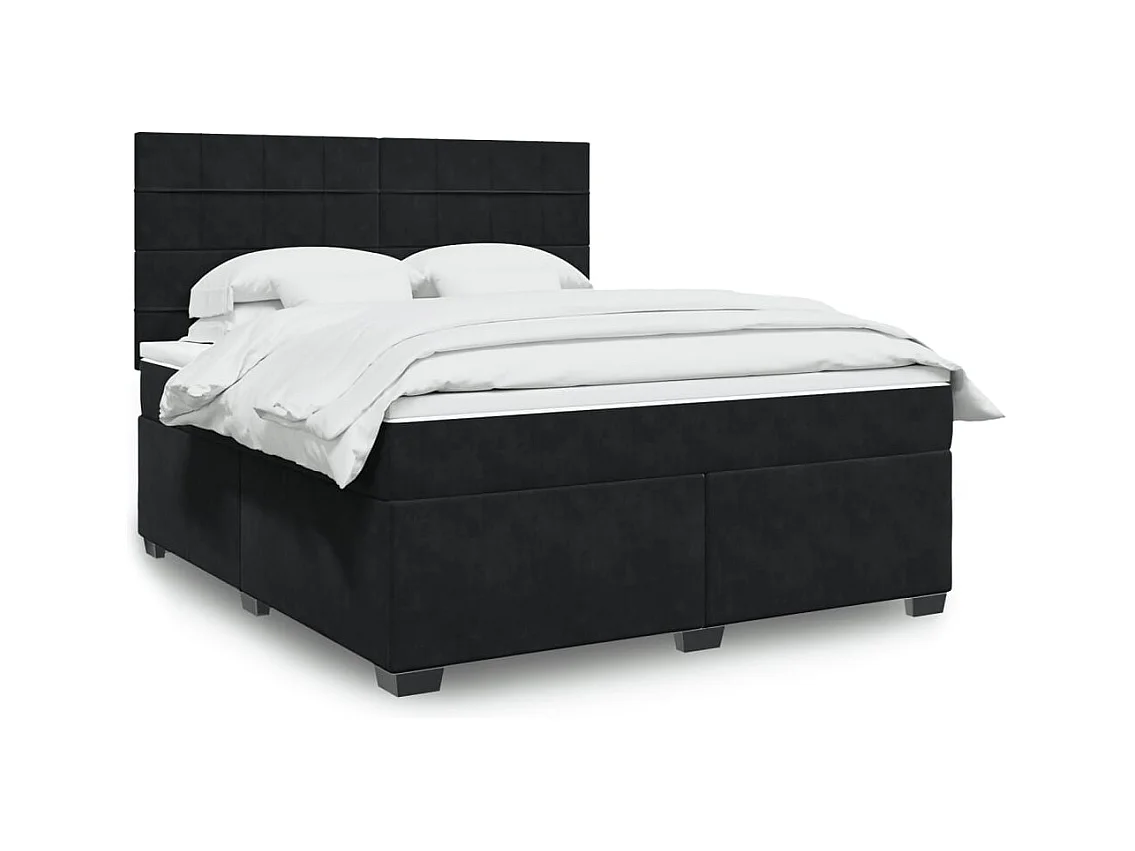 Cama com molas/colchão 180x200 cm veludo preto