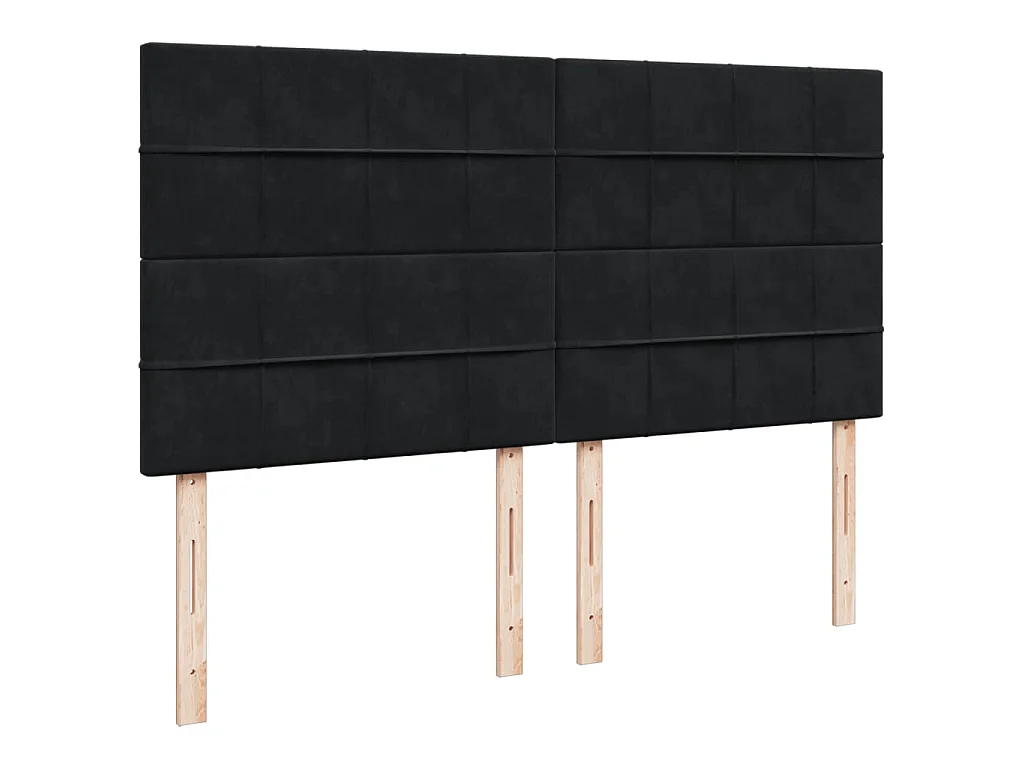 Giroletto a Molle con Materasso Nero 180x200 cm in Velluto