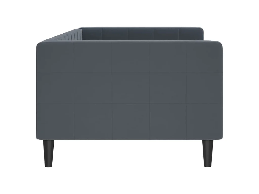 Slaapbank 90x200 cm fluweel donkergrijs