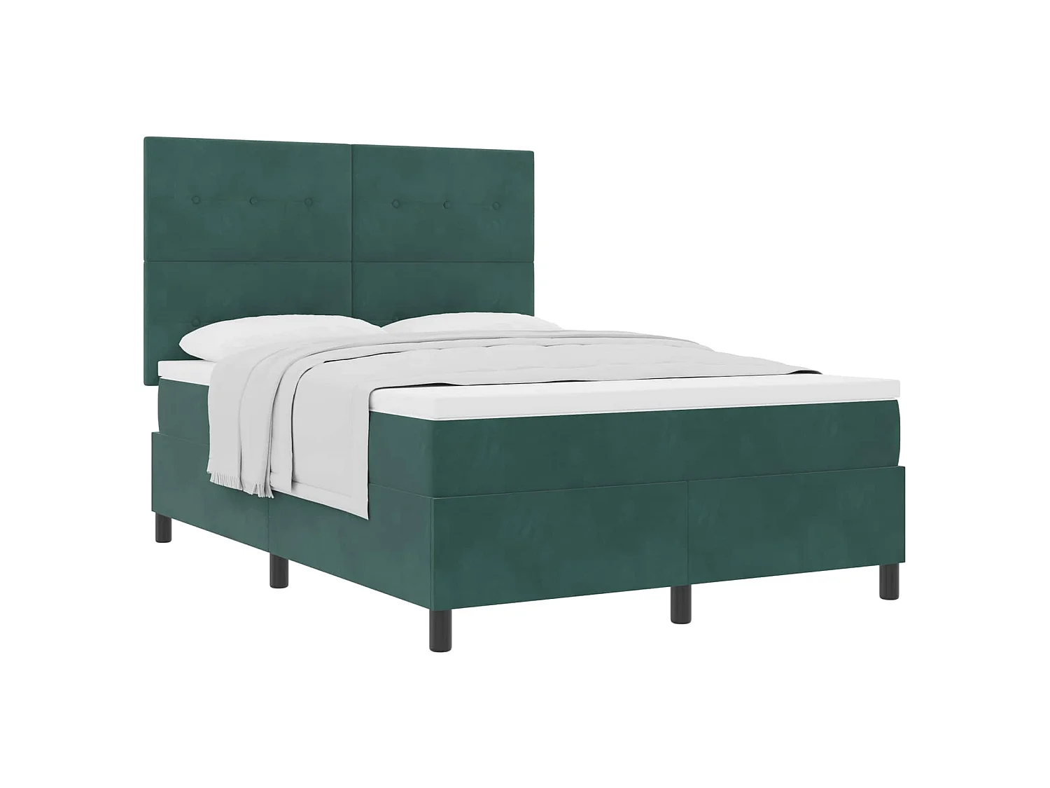 Boxspringbed met hoofdeinde Donkergroen 140 x 200 cm Fluweel