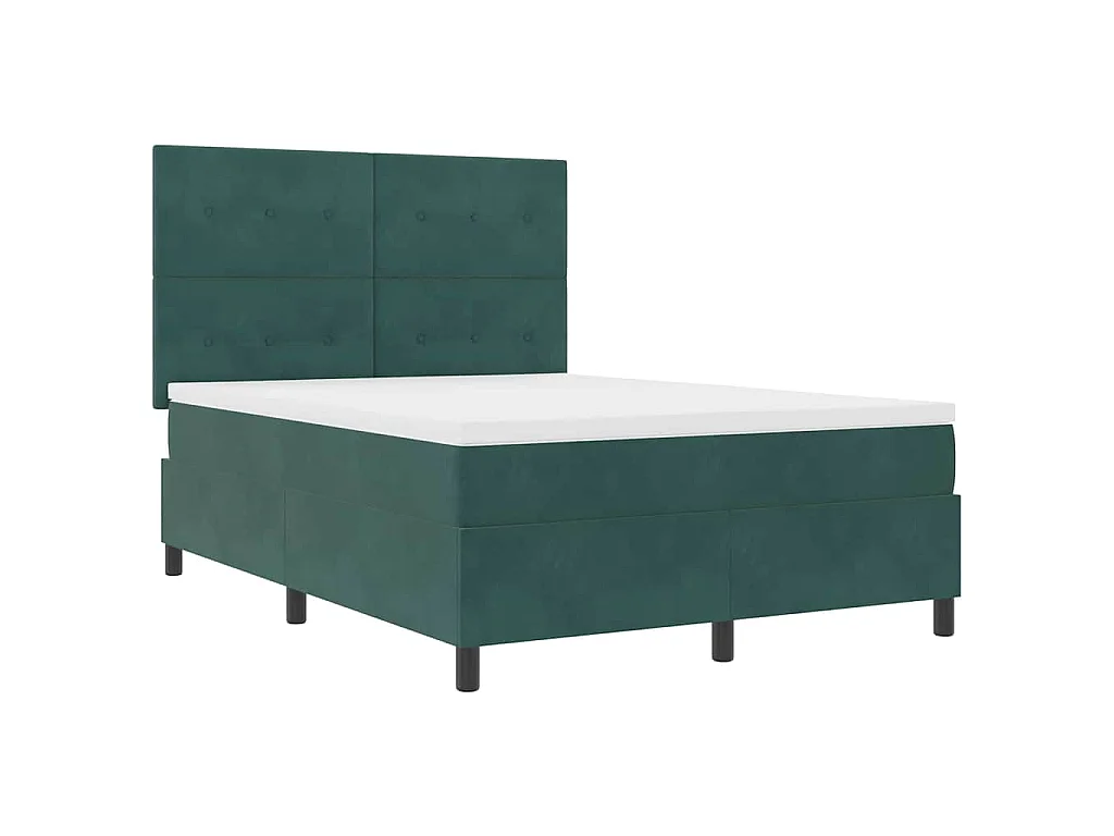 Boxspringbed met hoofdeinde Donkergroen 140 x 200 cm Fluweel