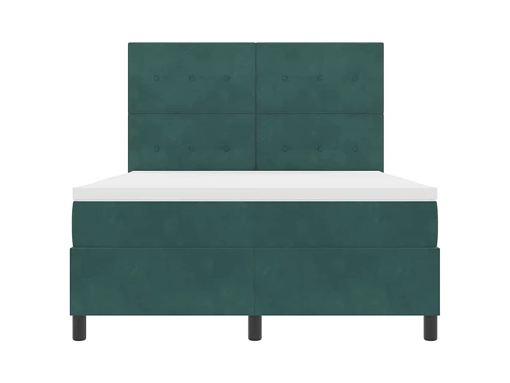 Boxspringbed met hoofdeinde Donkergroen 140 x 200 cm Fluweel