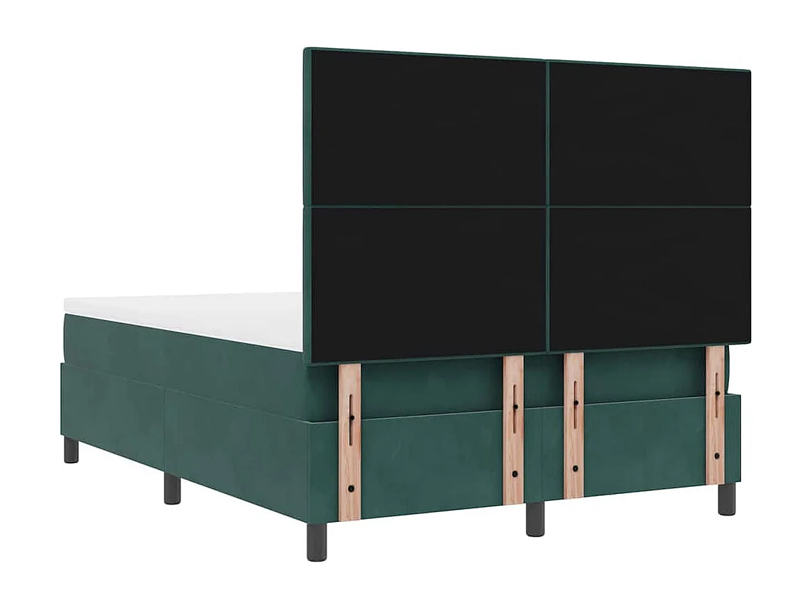 Boxspringbed met hoofdeinde Donkergroen 140 x 200 cm Fluweel